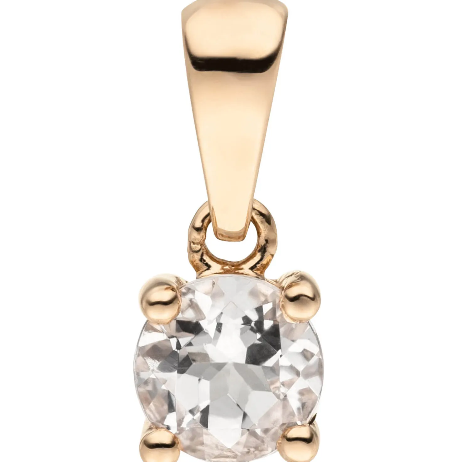 Anhänger 5x6,8mm Solitäranhänger mit rosafarbenen Morganit 585 Rotgold Rosegold