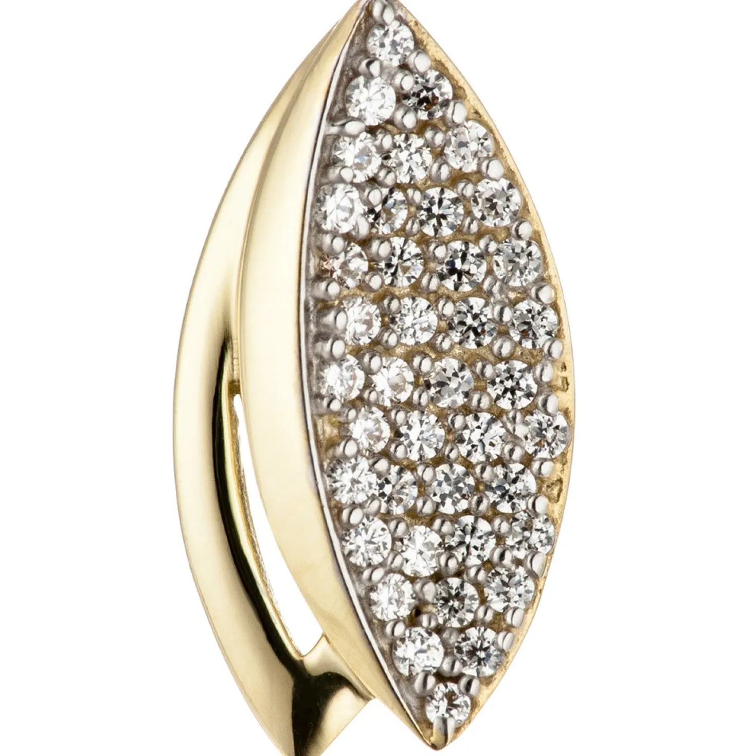 Anhänger 8,7x16,5mm spitzoval mit Zirkonia weiß 333 Gold Gelbgold Damen