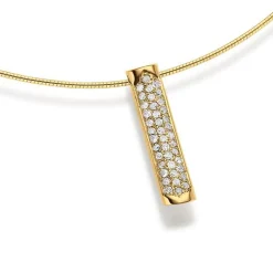 Anhänger 34x6mm Stäbchen mit 40 Diamanten 0,60ct 750 Gold Gelbgold
