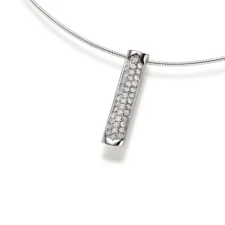 Anhänger 34x6mm Stäbchen mit 40 Diamanten 0,60ct 750 Gold Weißgold