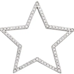 Anhänger 35,7x33,6mm Stern Sternchen 925 Silber viel weiße Zirkonia am Rand