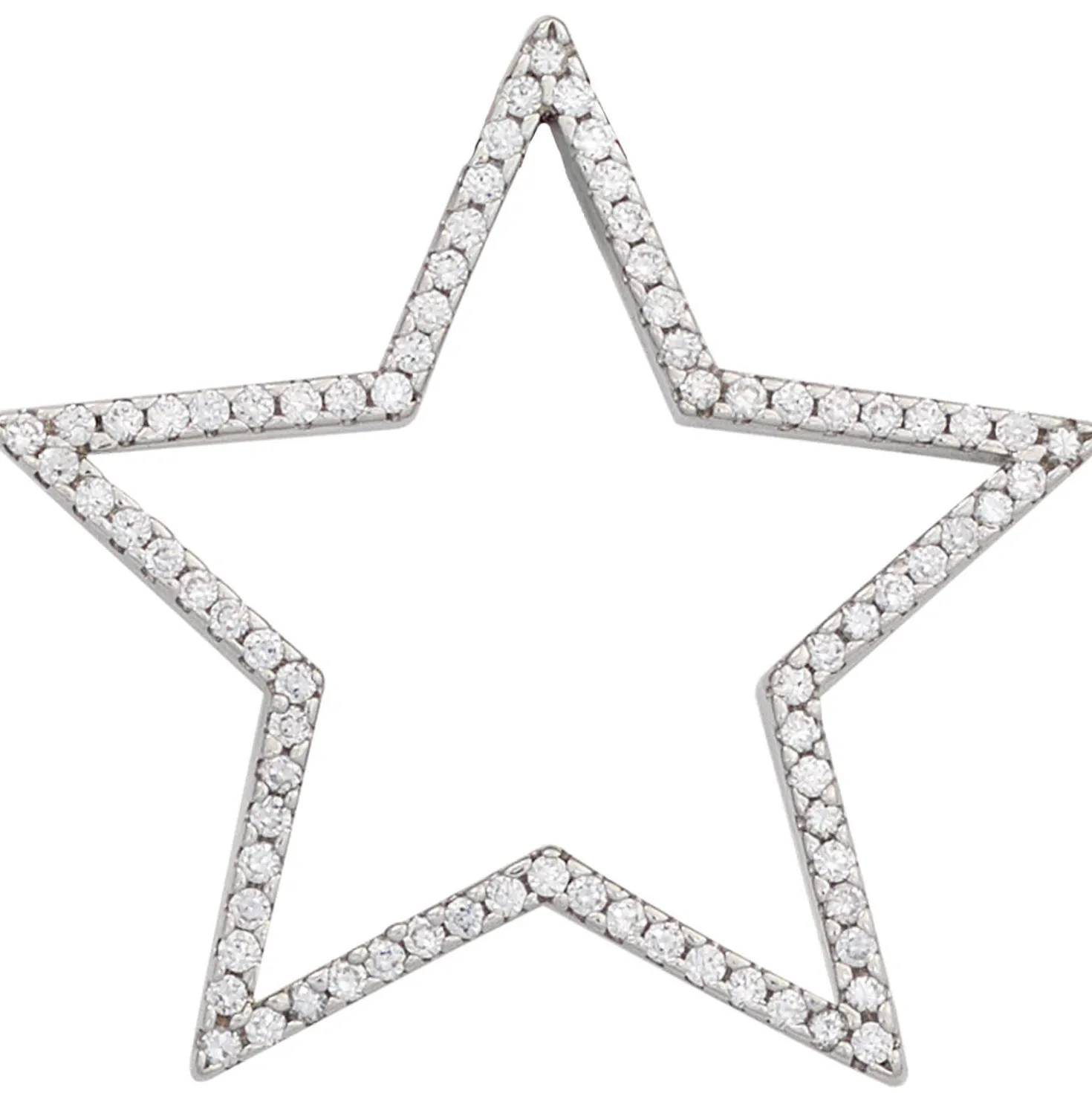 Anhänger 35,7x33,6mm Stern Sternchen 925 Silber viel weiße Zirkonia am Rand