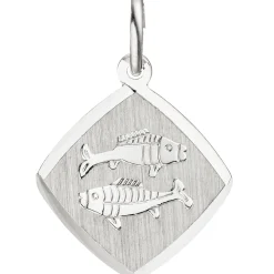Anhänger 13x14,9mm Sternzeichen Fische aus 925 Silber Rhombus rhodiniert