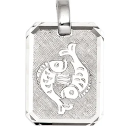 Anhänger 12x16,3mm Sternzeichen Fische aus 925 Silber teilmattiert Horoskop