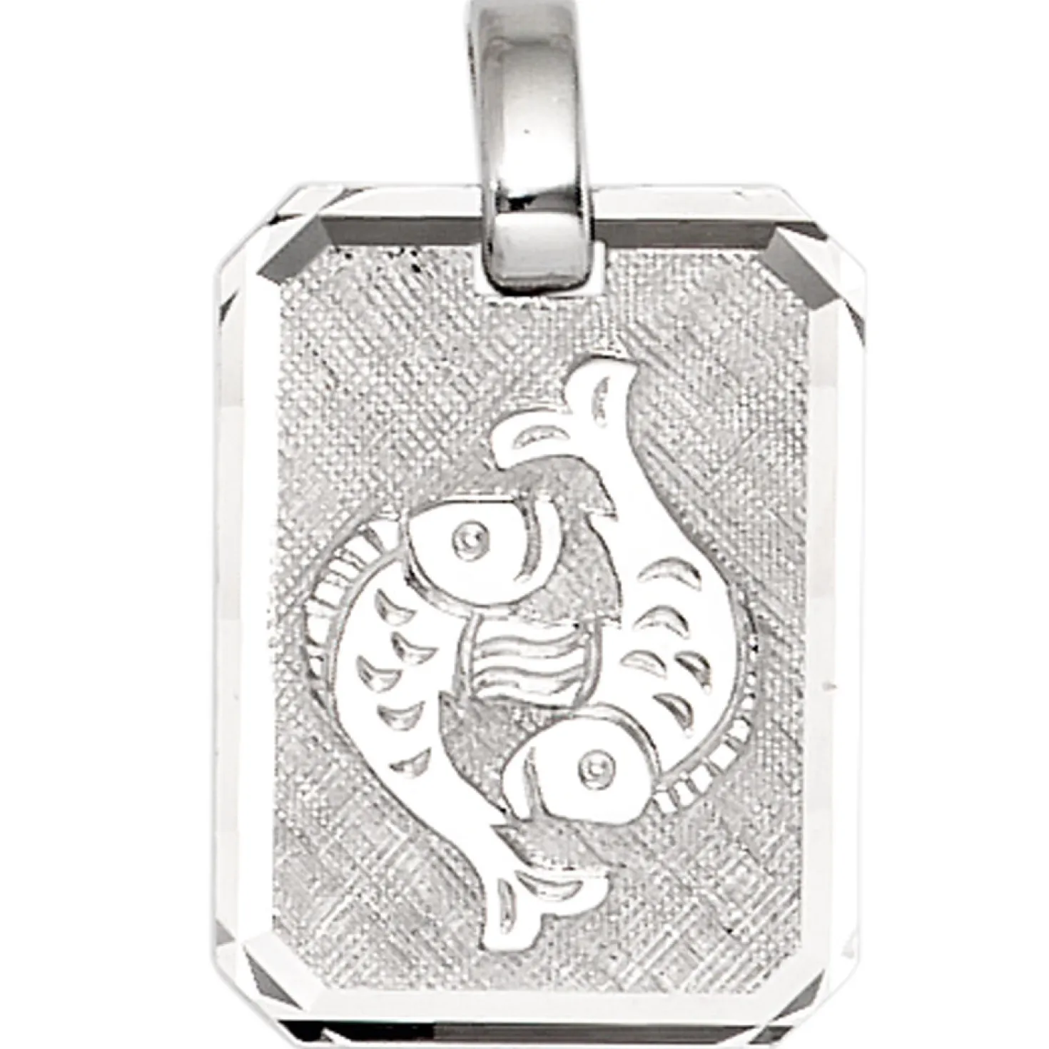 Anhänger 12x16,3mm Sternzeichen Fische aus 925 Silber teilmattiert Horoskop