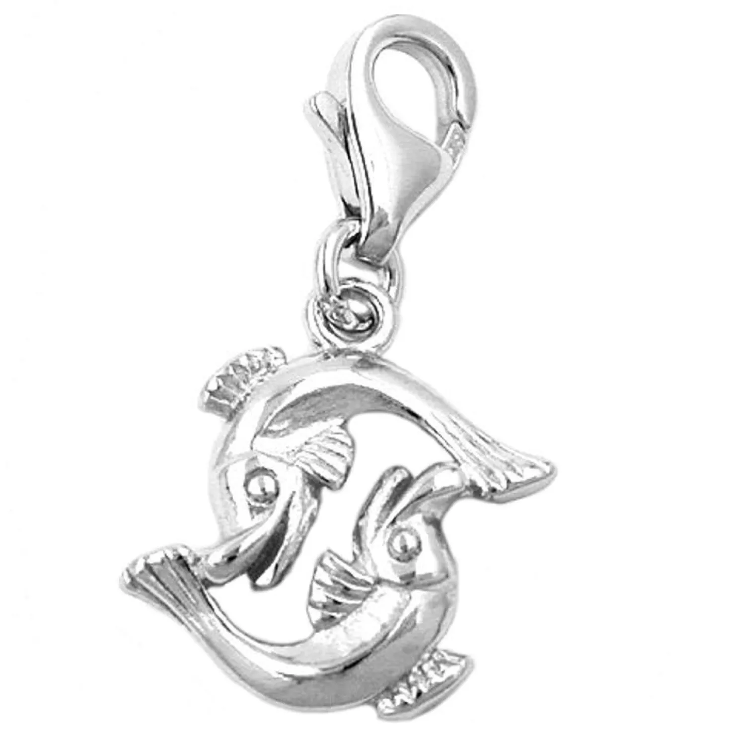 Anhänger 14x14mm Sternzeichen Fische Einhänger Charm aus 925 Silber Damen