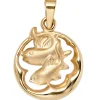Anhänger 15x18mm Sternzeichen Fische 375 Gold Gelbgold teilmattiert Horoskop