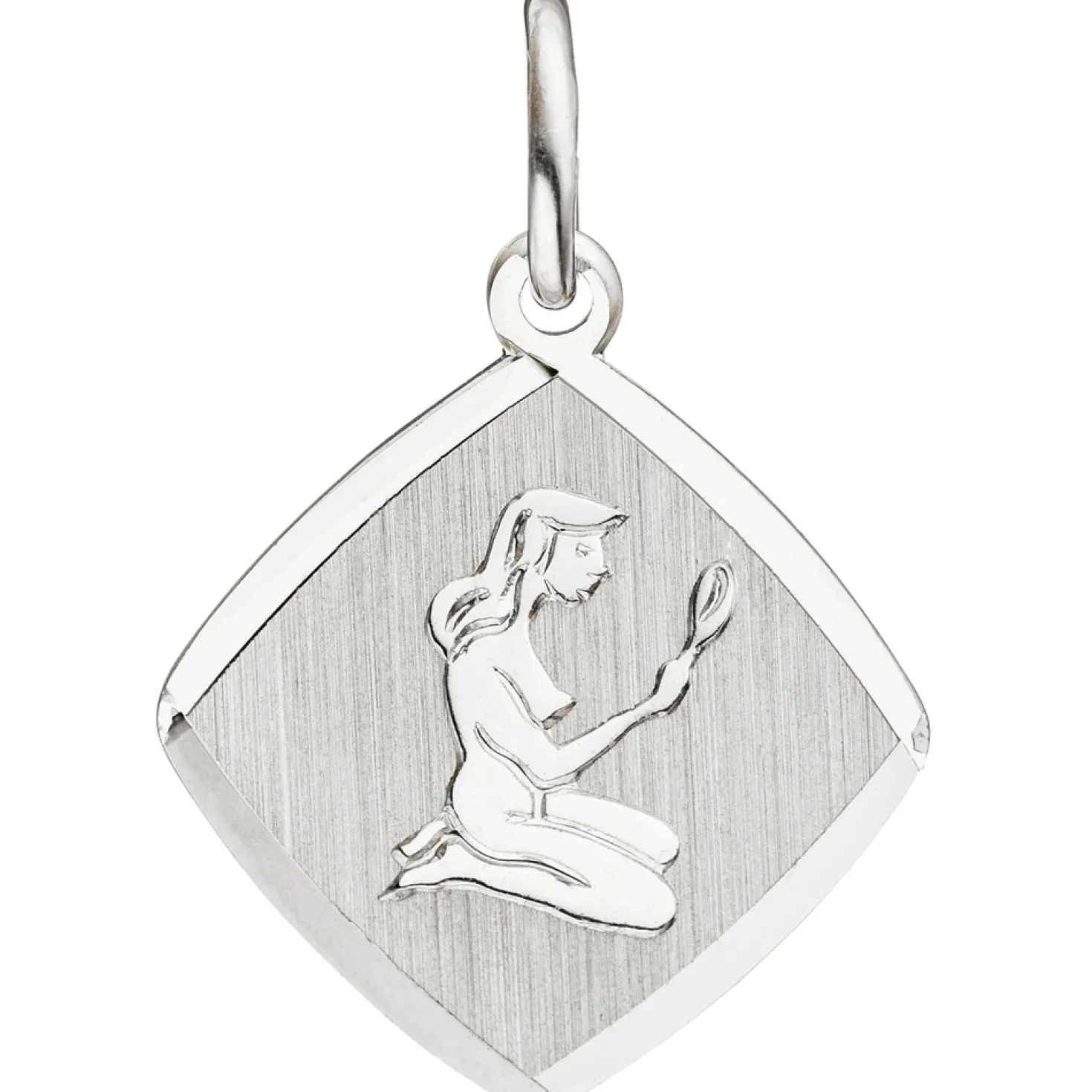 Anhänger 13x14,9mm Sternzeichen Jungfrau aus 925 Silber Rhombus rhodiniert
