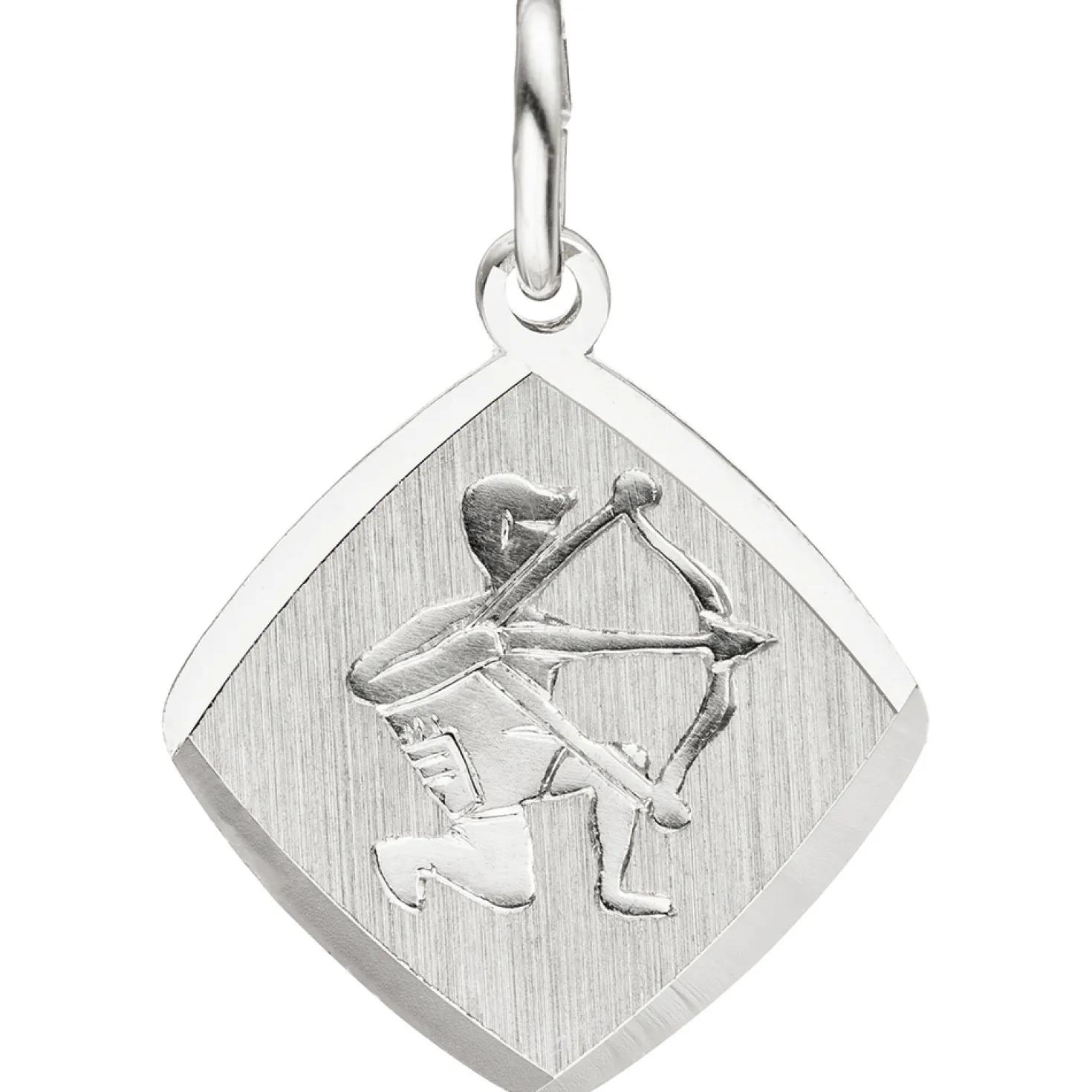 Anhänger 13x14,9mm Sternzeichen Schütze der aus 925 Silber Rhombus rhodiniert
