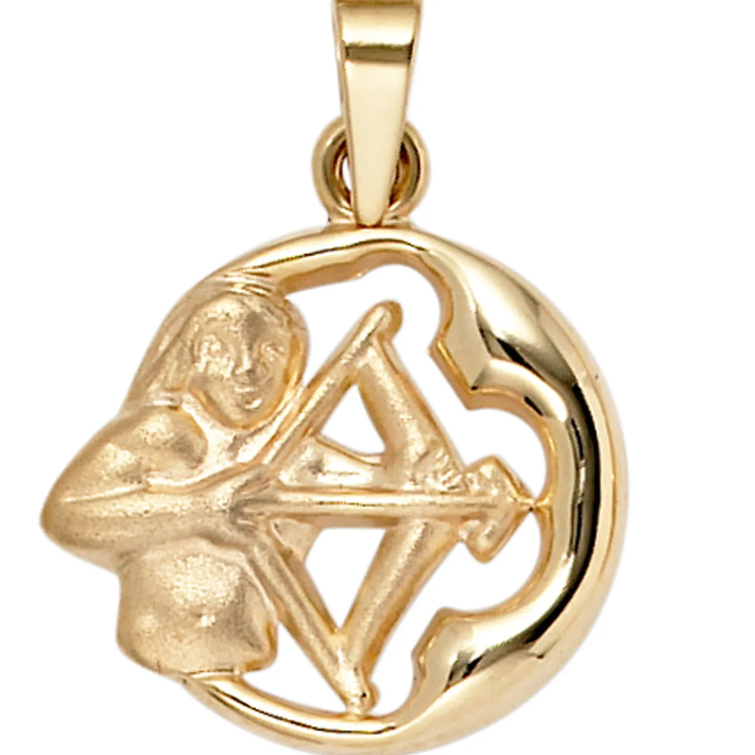 Anhänger 16,6x18,3mm Sternzeichen Schütze 375 Gold Gelbgold Horoskop