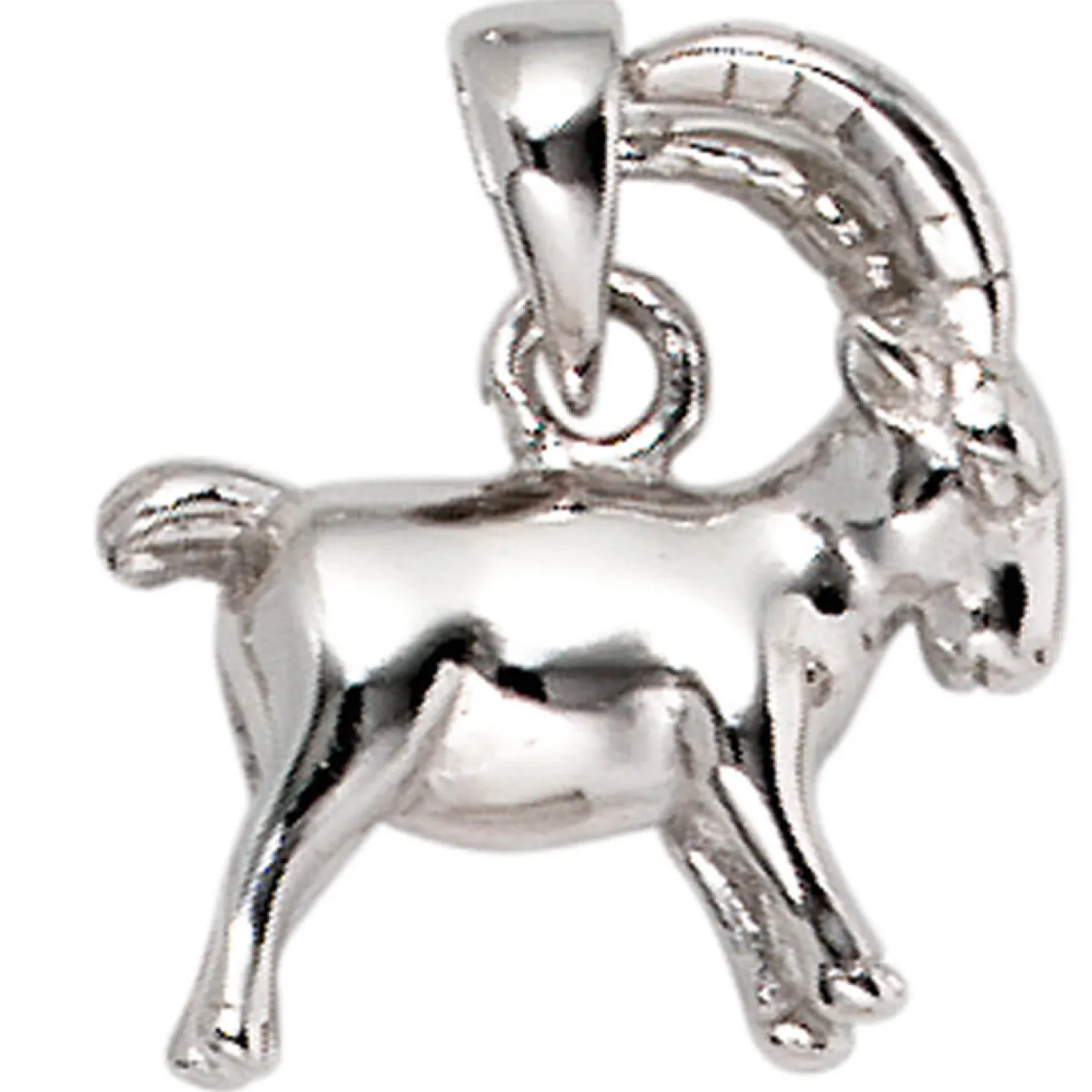 Anhänger 12,1x12,8mm Sternzeichen Steinbock aus 925 Echt Silber glänzend Unisex