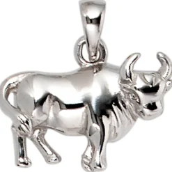 Anhänger 14,4x11,4mm Sternzeichen Stier aus 925 Echt Silber glänzend Unisex