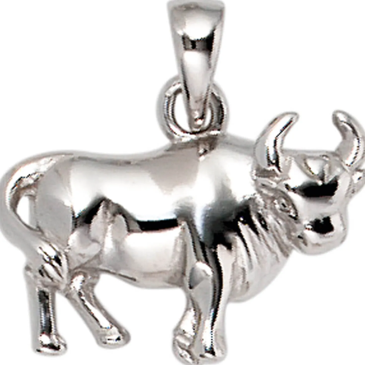 Anhänger 14,4x11,4mm Sternzeichen Stier aus 925 Echt Silber glänzend Unisex