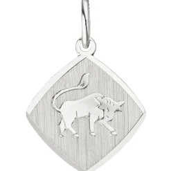 Anhänger 13x14,9mm Sternzeichen Stier aus 925 Silber Rhombus rhodiniert