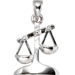 Anhänger 10,5x14,4mm Sternzeichen Waage aus 925 Echt Silber glänzend Unisex