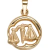 Anhänger 14,9x18,1mm Sternzeichen Waage 375 Gold Gelbgold teilmattiert Horoskop