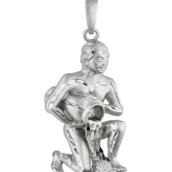 Anhänger 24,1x43,5mm Sternzeichen Wassermann 925 Silber rhodiniert teilmattiert