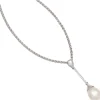 Anhänger 9,4x38,6mm Süßwasser Zuchtperle & 14 Diamanten 0.06Ct W/SI 585 Weißgold