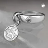Anhänger 12x3mm Taufring mit Engel Zirkonia 925 Silber für Babys Kinder
