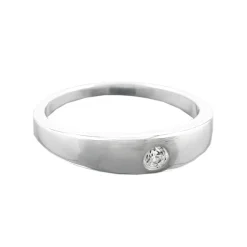 Anhänger 11x2mm Taufring mit Zirkonia kantige Form 925 Silber für Kinder