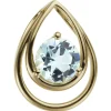 Anhänger 9,3x12,1mm Tropfen aus 585 Gold Gelbgold mit Blautopas hellblau blau