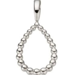 Anhänger 7,6x14,6mm Tropfen aus Kügelchen 585 Gold Weißgold Halsschmuck Damen