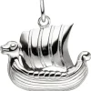 Anhänger 25,6x21,6mm Wikingerboot Wikinger Boot aus 925 Silber rhodiniert