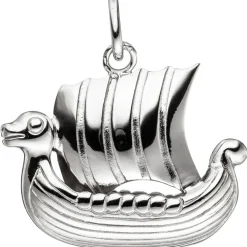 Anhänger 25,6x21,6mm Wikingerboot Wikinger Boot aus 925 Silber rhodiniert