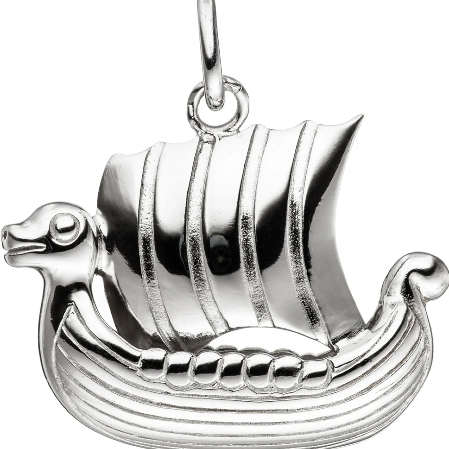 Anhänger 25,6x21,6mm Wikingerboot Wikinger Boot aus 925 Silber rhodiniert