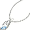 Anhänger 9,1x23,8mm Zirkonia blau & weiß 925 Silber rhodiniert Halsschmuck Damen