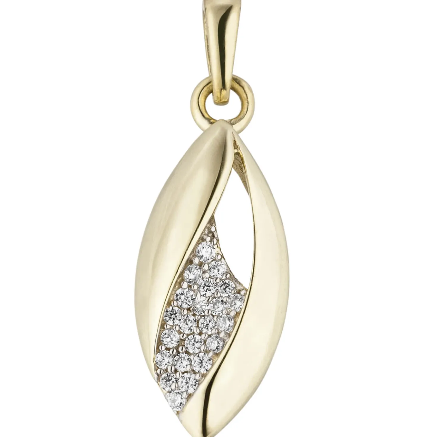 Anhänger 8,2x20,5mm Zirkonia spitzoval 333 Gold Gelbgold Goldanhänger