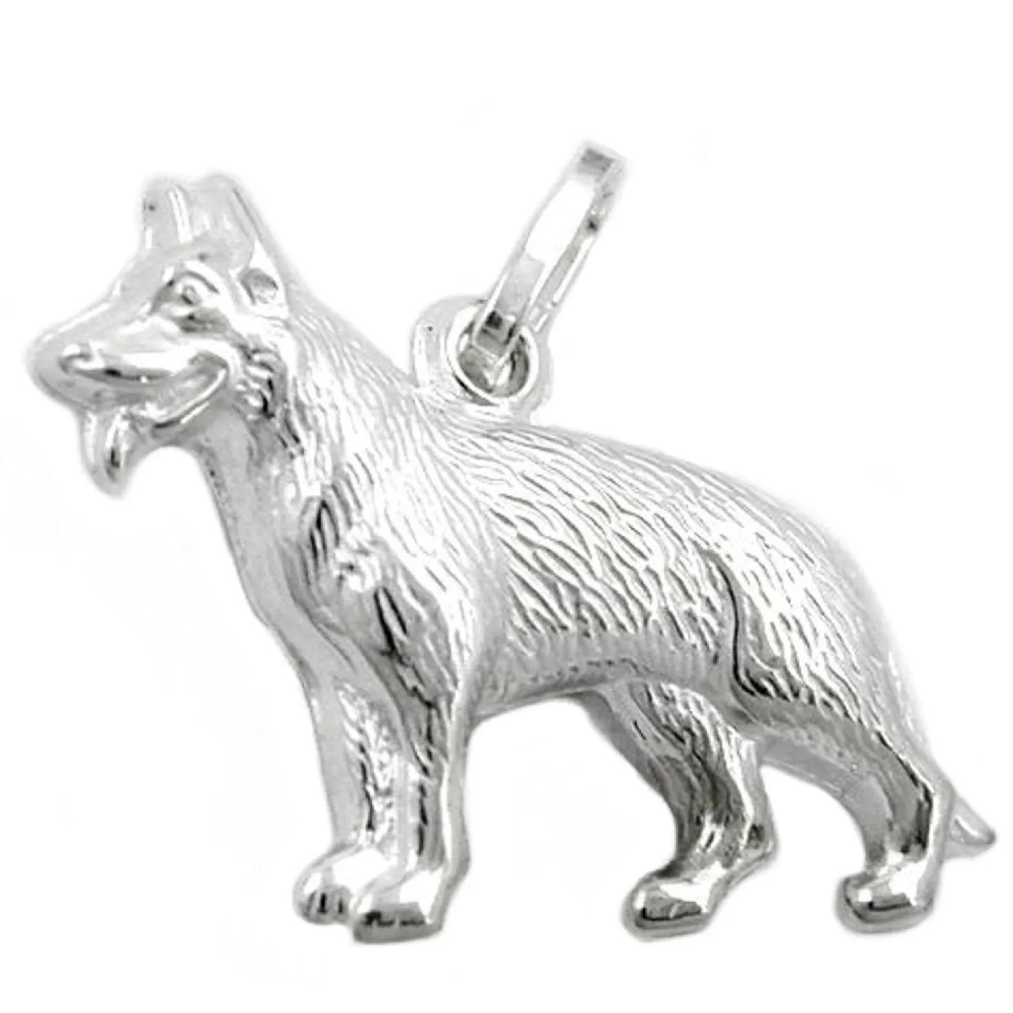Anhänger 14x20x4mm Kettenanhänger Schäferhund 925 Silber Unisex Silberanhänger