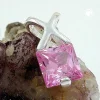 Anhänger 13x6x4mm mit pink Zirkonia facettiert 925 Silber Silberanhänger Damen