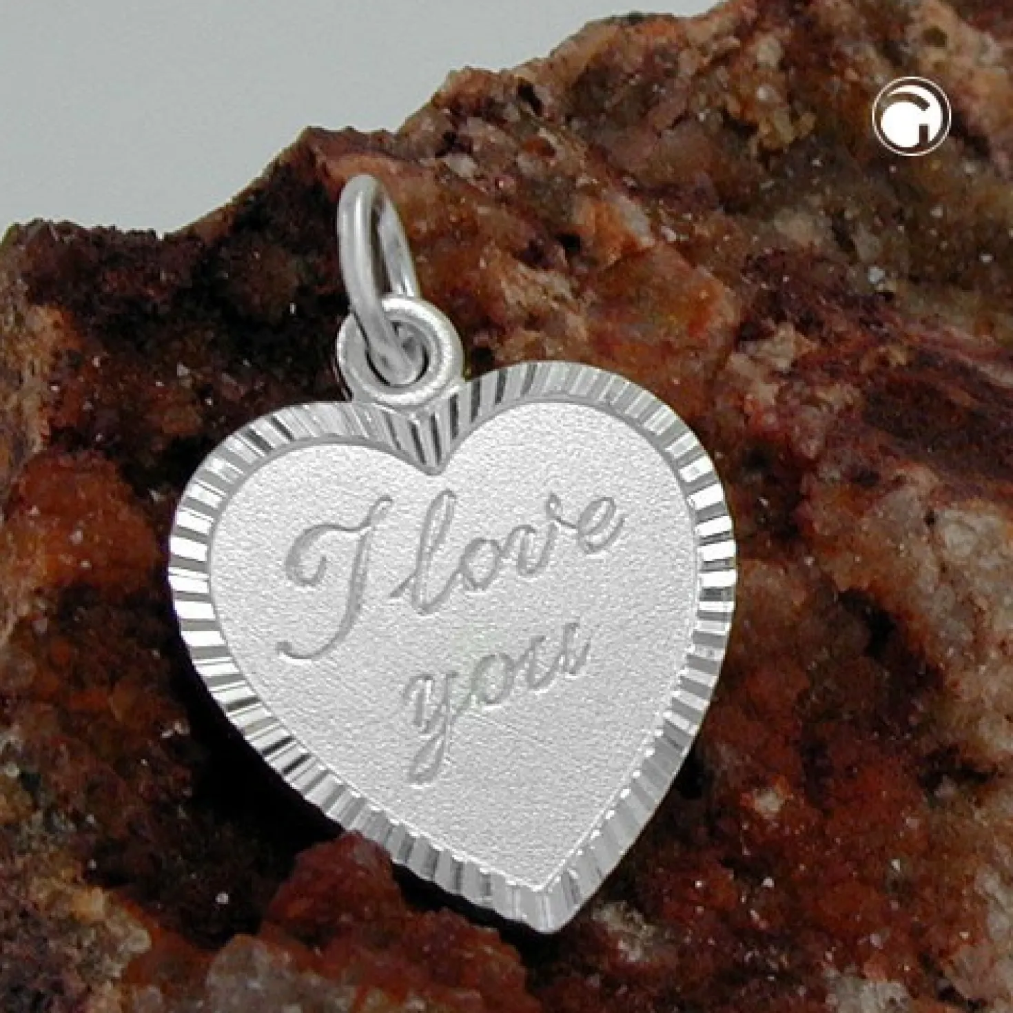 Anhänger 20x17x1mm Silberanhänger Herz I love you echtes 925 Silber Damen