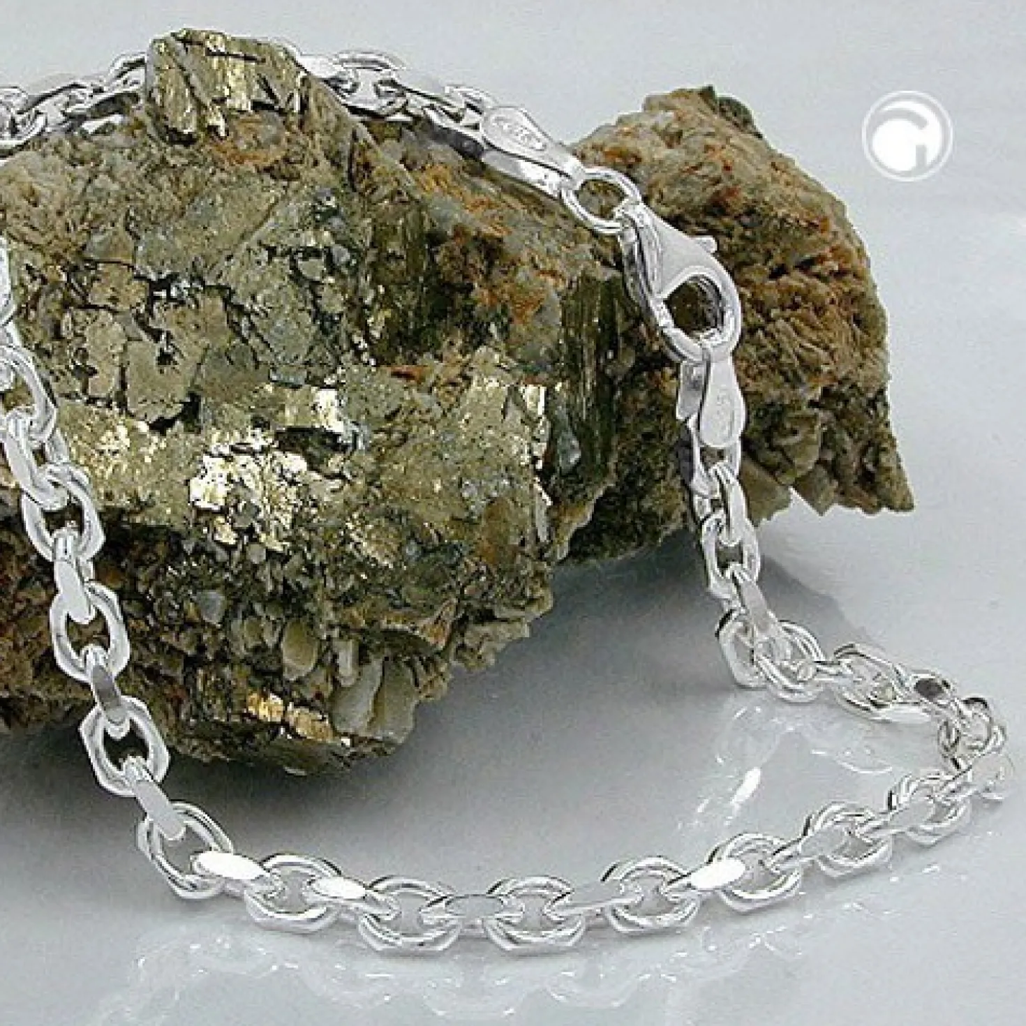 Ankerkette Armband Armkette diamantiert aus 925 Silber Echtsilber 19cm Unisex
