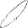 Armband Ankerkette & Erbskette 2-reihig kombiniert 925 Silber rhodiniert 19cm