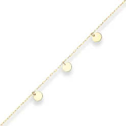 Armband Ankerkette flach runde Plättchen Armschmuck aus 585 Gold Gelbgold 16cm
