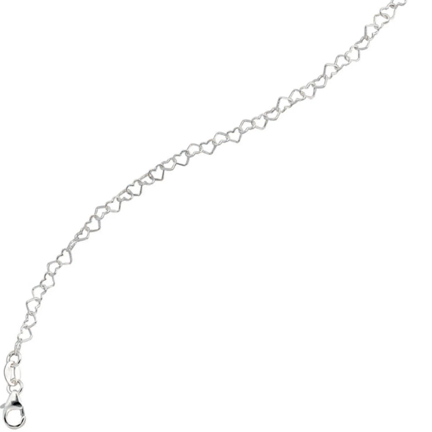Armband Armkettchen, Herzen Herzchen, 925 Silber, 14.5 cm, Kinder