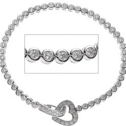 Armband Armkette aus 925 Silber mit Zirkonia weiß Armschmuck, 19cm
