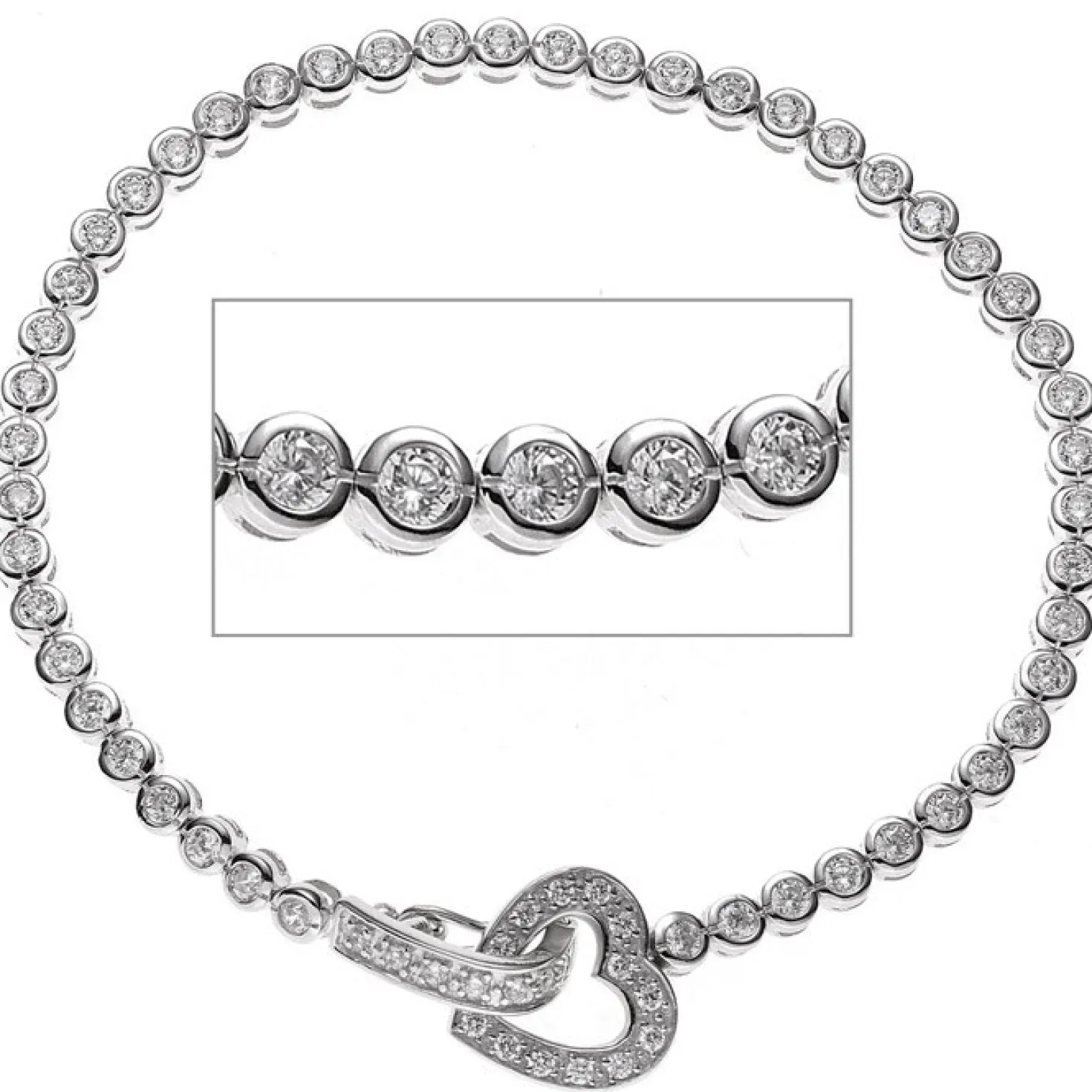 Armband Armkette aus 925 Silber mit Zirkonia weiß Armschmuck, 19cm