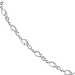 Armband Armkette aus Unendlichkeit-Symbolen mit Zirkonia, 925 Silber, 19cm