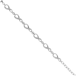 Armband Armkette aus Unendlichkeit-Symbolen mit Zirkonia, 925 Silber, 19cm