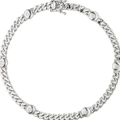 Armband Armkette 6 Diamanten 0.3Ct Brillanten 585 Gold Weißgold 19cm