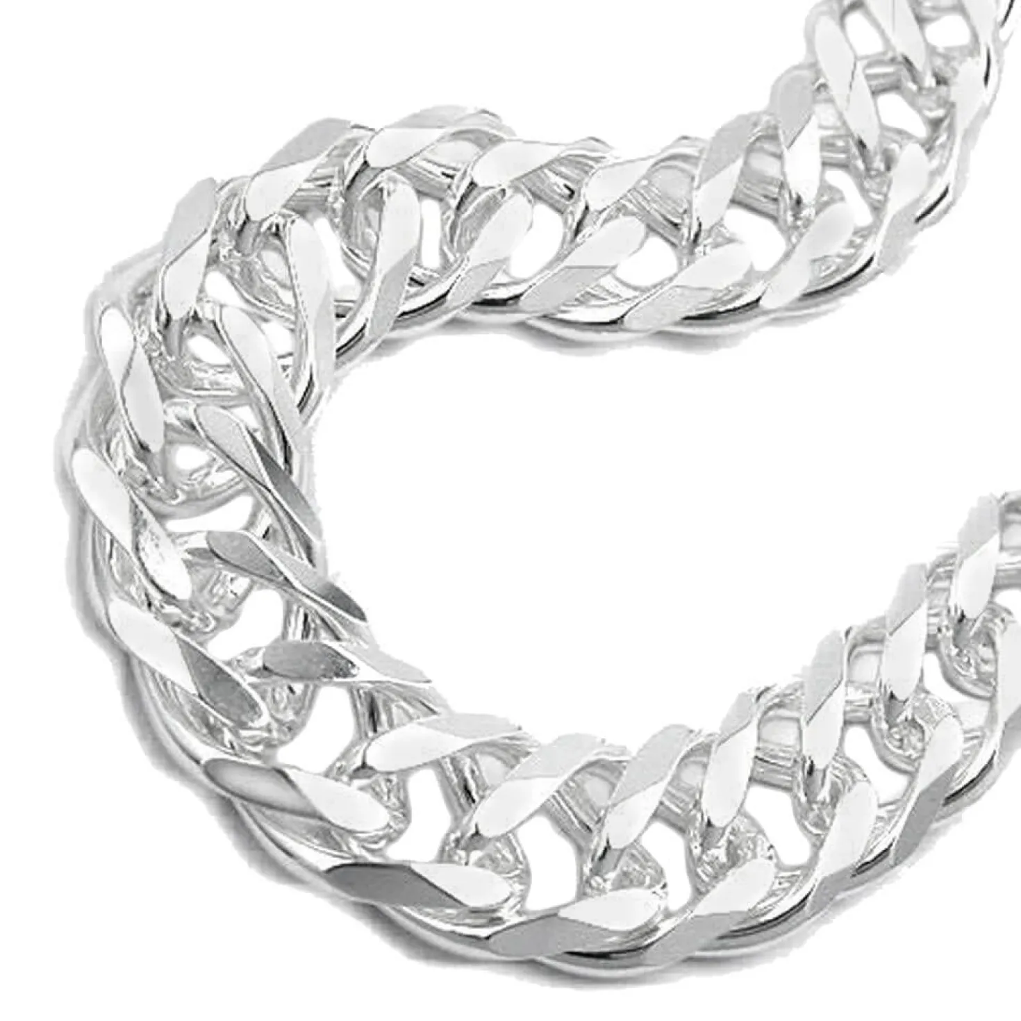 Armband Armkette Doppelpanzer aus Echt Silber 925, 21cm