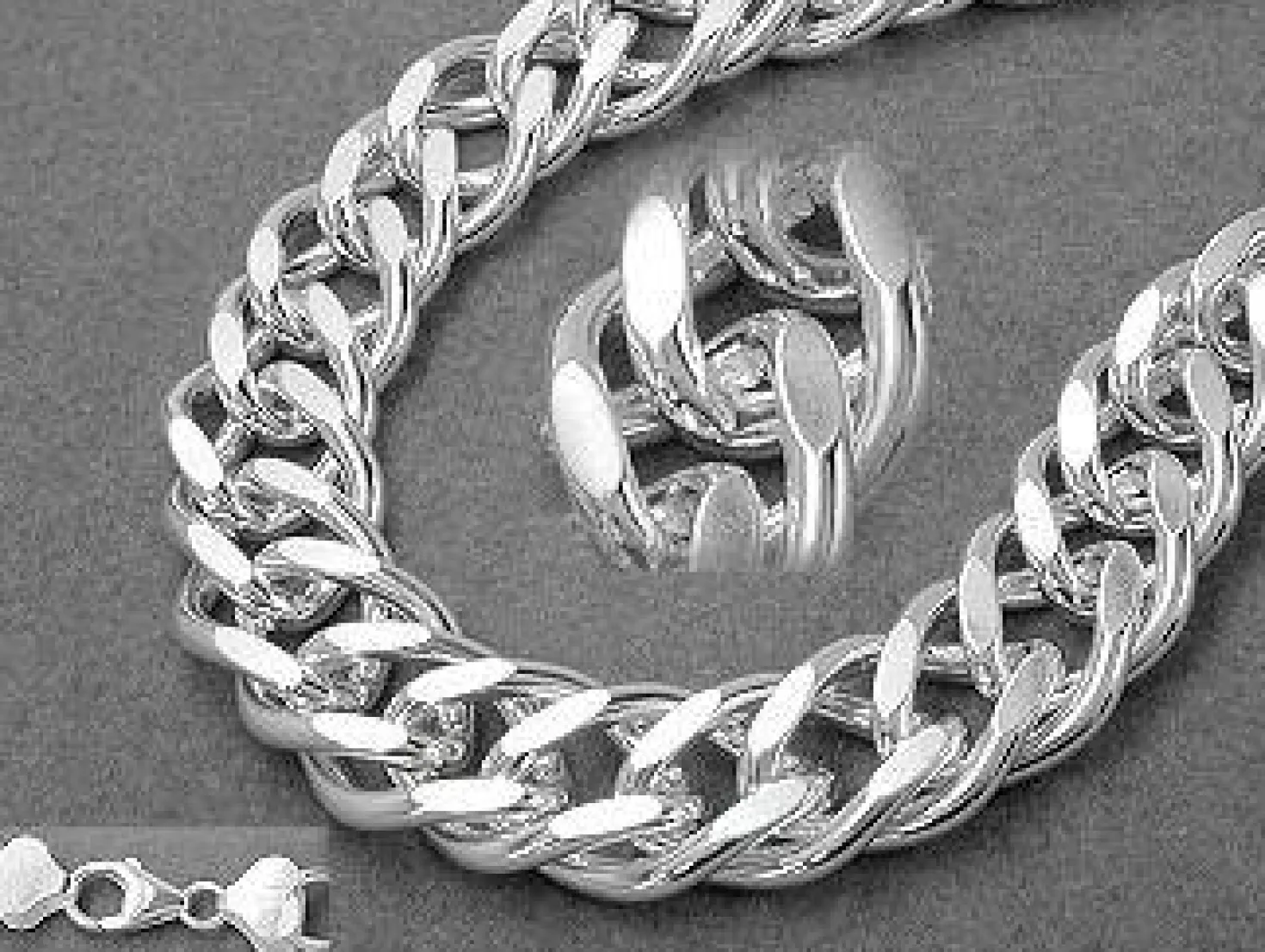 Armband Armkette Doppelpanzer aus Echt Silber 925, 21cm