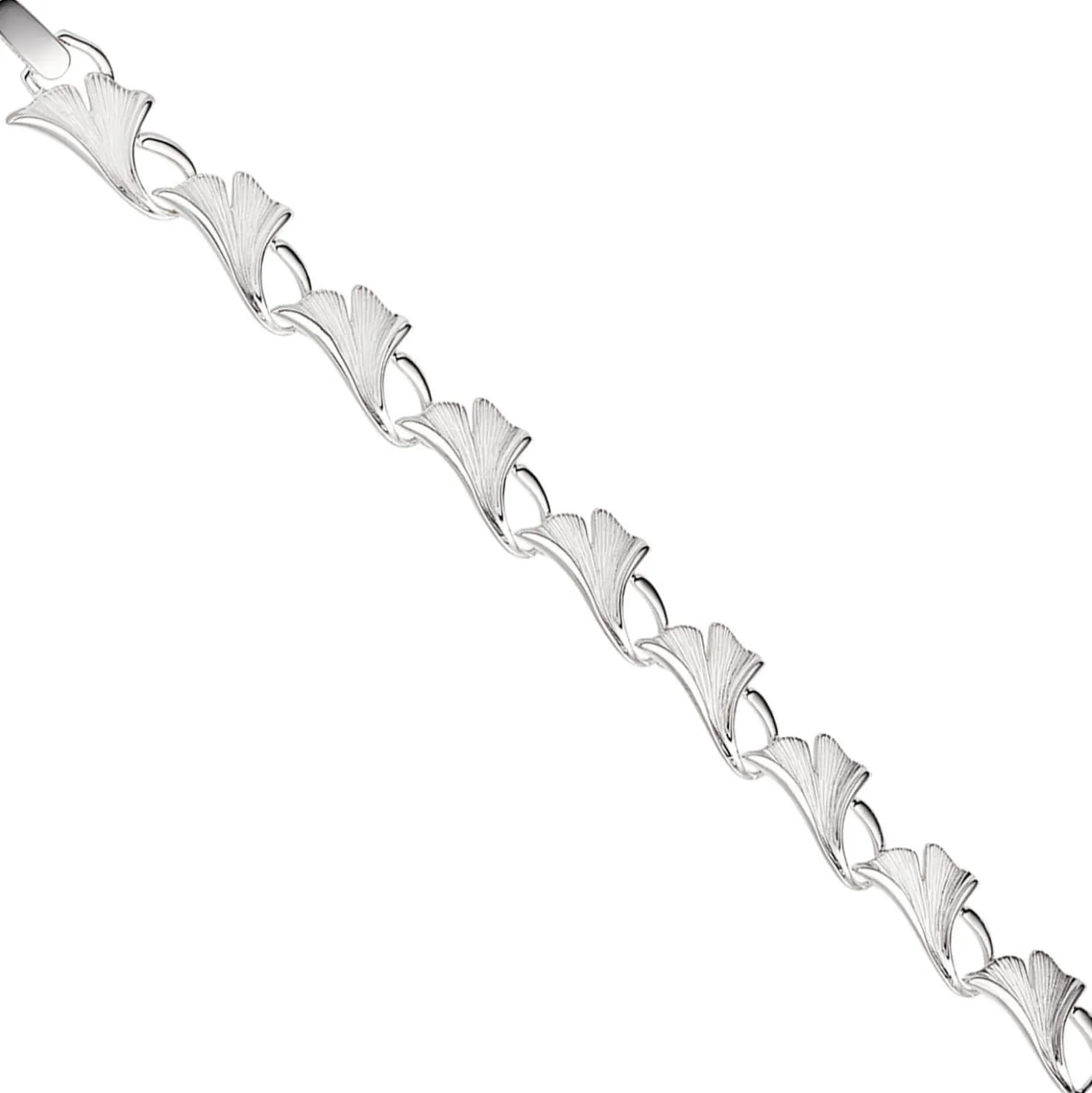 Armband Armkette Ginko Blätter aus echtem 925 Silber, 19cm, für Damen