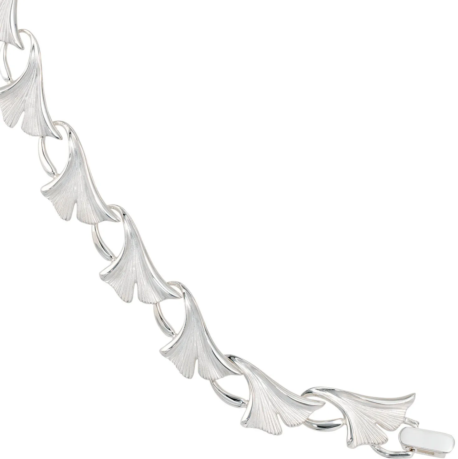 Armband Armkette Ginko Blätter aus echtem 925 Silber, 19cm, für Damen