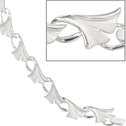 Armband Armkette Ginko Blätter aus echtem 925 Silber, 19cm, für Damen