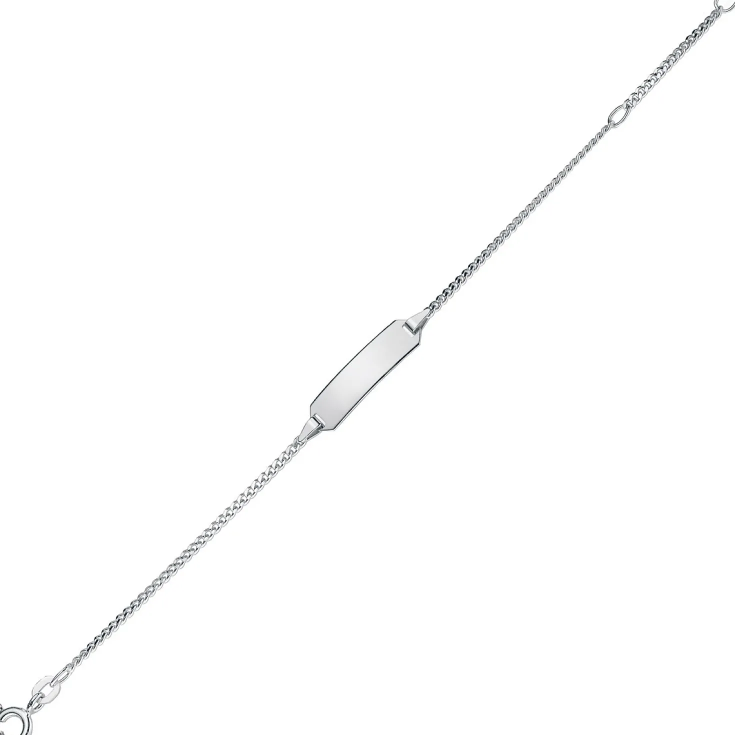 Armband Armkette Identbändchen Rundankerkette 585 Gold Weißgold 14cm