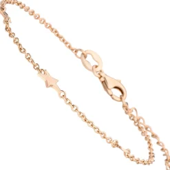 Armband Armkette mit 3 Anhängern Sterne aus 925 Silber rotgold vergoldet 16-19cm